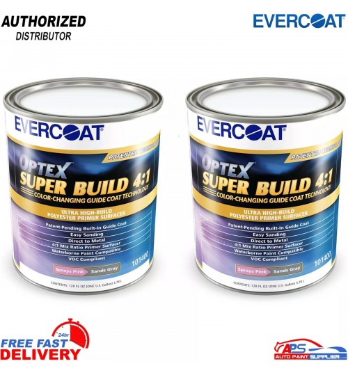 2x Evercoat 101400 Optex SuperBuild 4-1 4Ltr High-Performance Body Filler